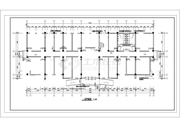 某创业园区五层办公楼建筑设计施工CAD图，含建筑设说明-图一