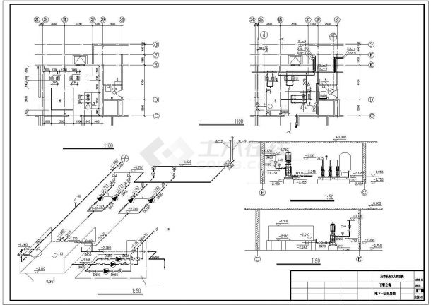 带地下室高层办公楼给排水设计施工CAD图-图二