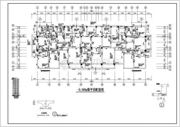 设计装修十二层住宅楼框剪结构cad施工工程图纸-图二