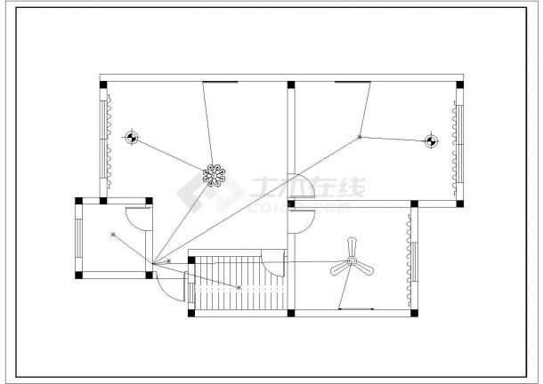 扬中市某室内家装设计方案cad施工图例-图二