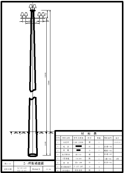 某农业用网10KV线路杆型设计图纸-图一