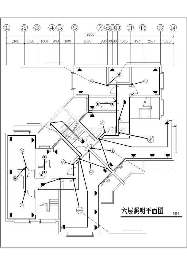 包头市雅丽花园小区7层混合结构住宅楼电气系统设计CAD图纸-图一