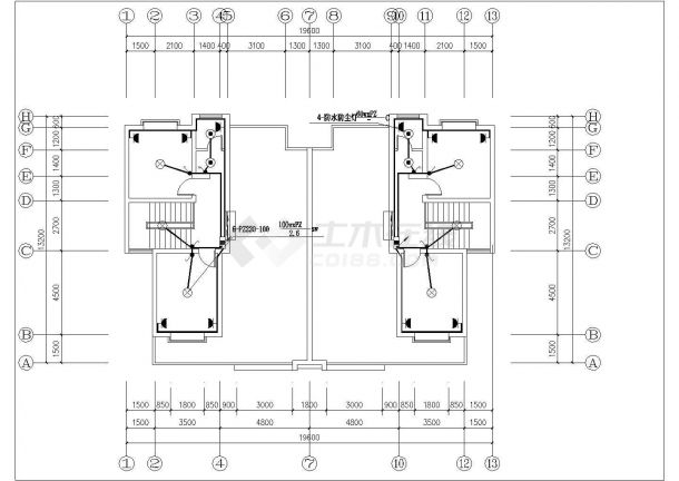 太原市某7层民居住宅楼照明和电视电话平面设计CAD图纸（含系统图）-图二