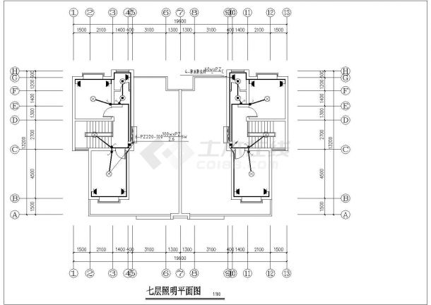 苏州市新庄新村小区7层砖混结构住宅楼电气系统设计CAD图纸-图一