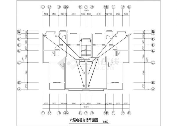 苏州市新庄新村小区7层砖混结构住宅楼电气系统设计CAD图纸-图二