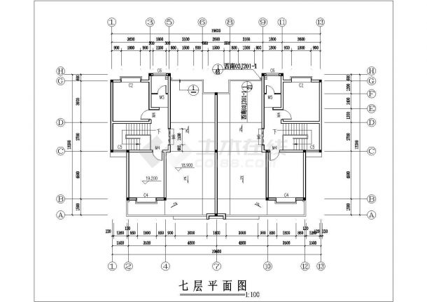 昆明市乐惠花园小区7层混合结构住宅楼全套建筑+结构设计CAD图纸-图一