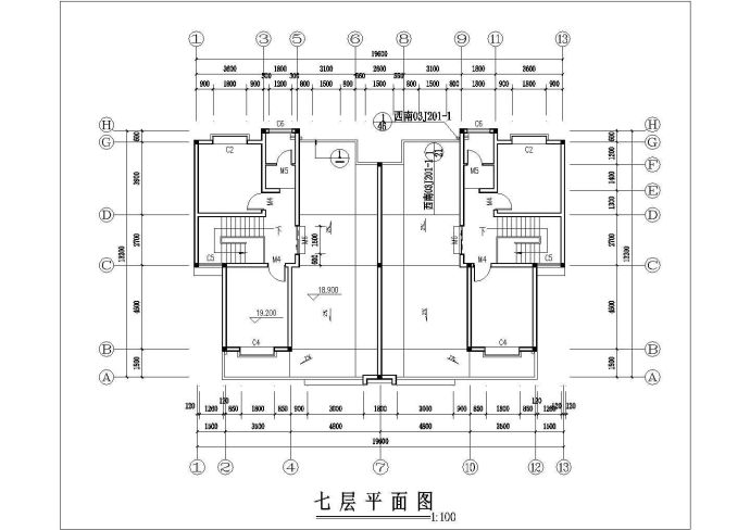 昆明市乐惠花园小区7层混合结构住宅楼全套建筑+结构设计CAD图纸_图1