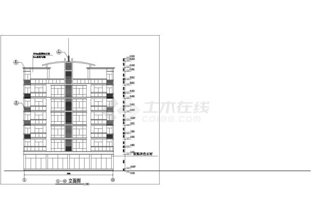 昆明市乐惠花园小区7层混合结构住宅楼全套建筑+结构设计CAD图纸-图二