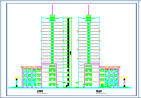 某双子塔楼高层大酒店全套CAD建筑方案施工图_图1