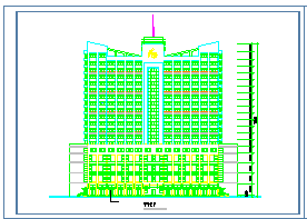 某双子塔楼高层大酒店全套CAD建筑方案施工图-图二