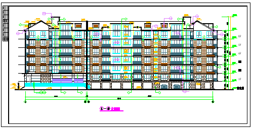 某小高层住宅楼建筑立剖面施工设计cad图纸_图1