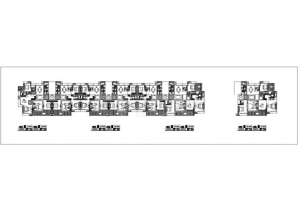 某城市联排公寓建筑户型设计施工CAD图纸-图二