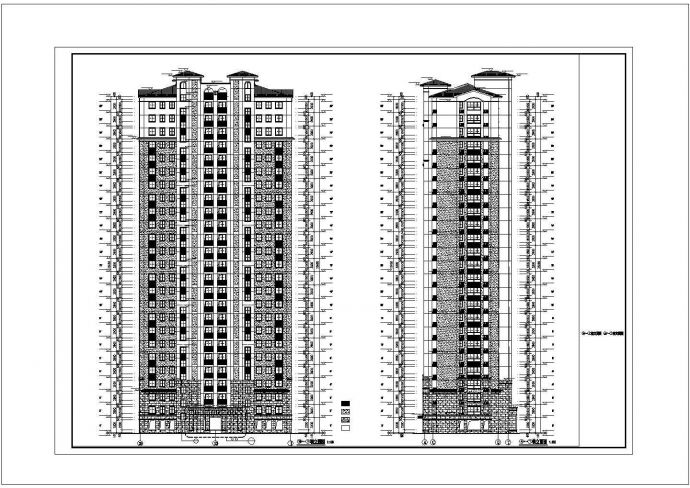某城市大户型公寓建筑设计施工CAD图纸_图1