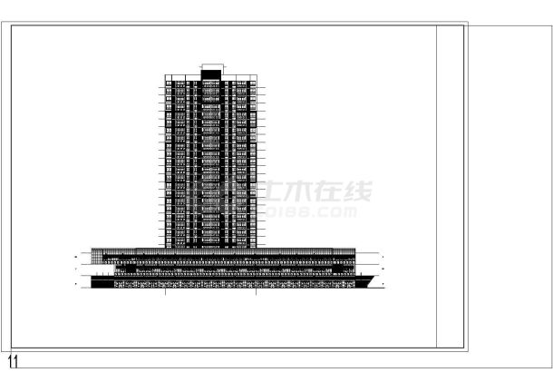 某市区高层大户型公寓建筑全套设计施工CAD图纸-图一