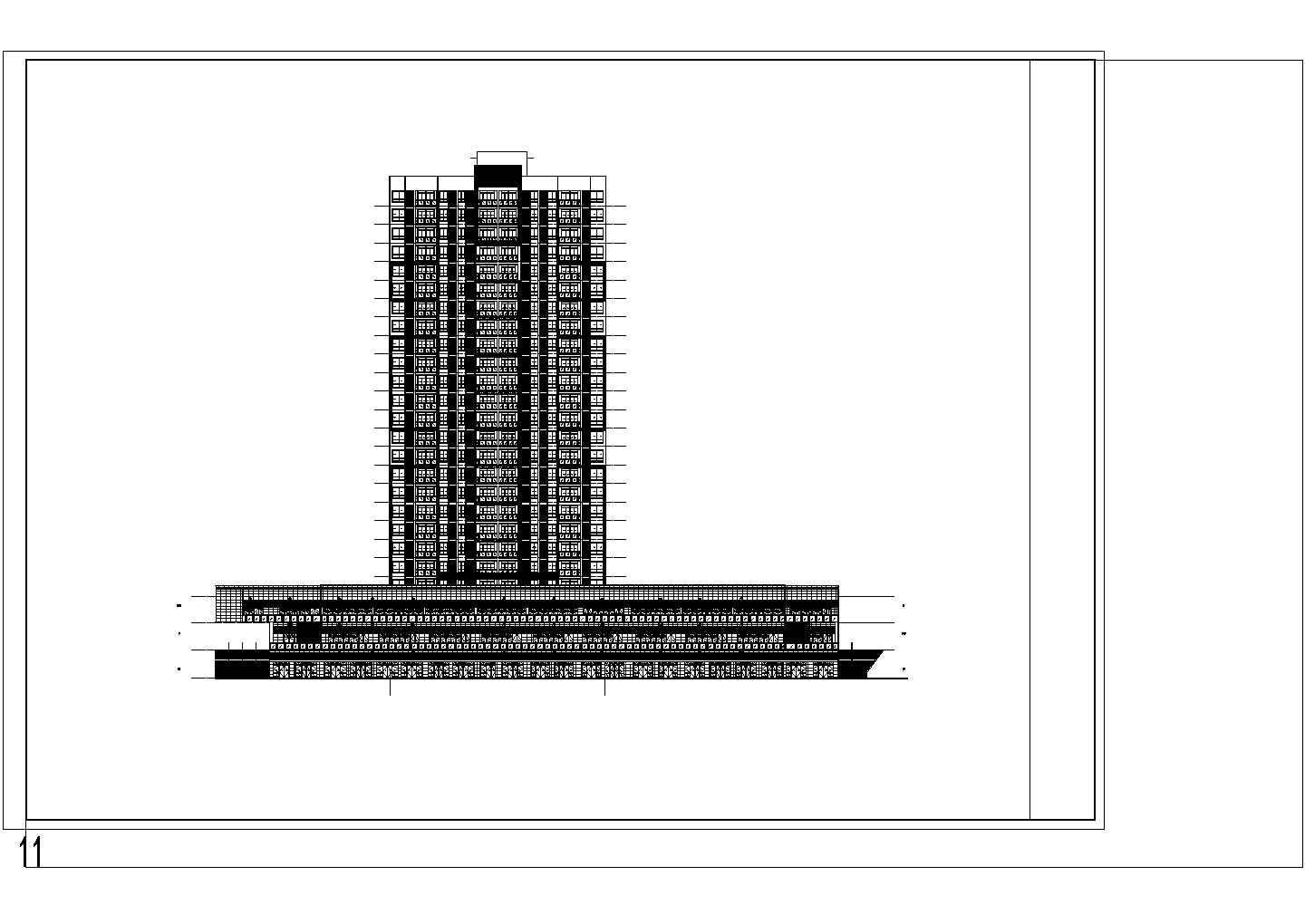某市区高层大户型公寓建筑全套设计施工CAD图纸