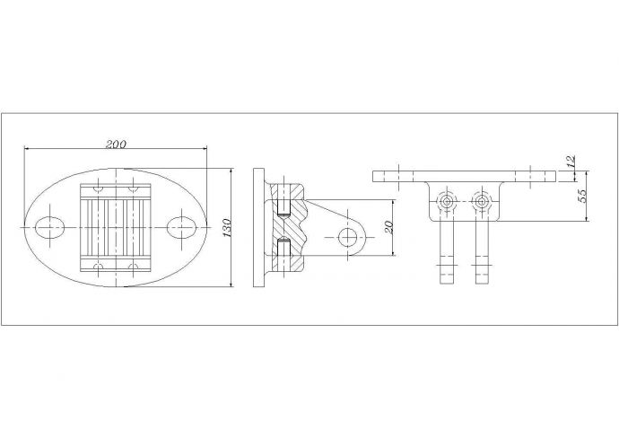 某点式幕墙雨棚系列CAD平立面节点详图_图1