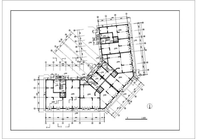 南昌市浦苑小区11层框架结构商住楼平立面设计CAD图纸（含机房层）_图1