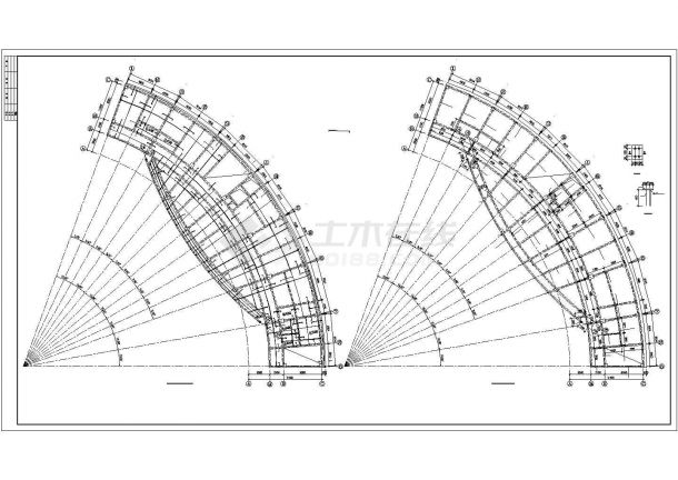 某框架结构弧形办公楼设计cad全套结构施工图（含设计说明）-图二