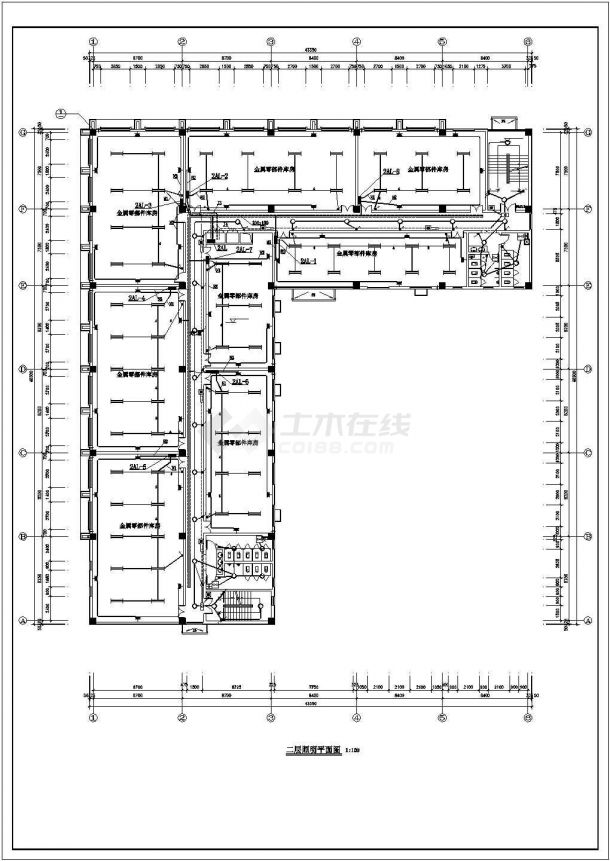 某1279平方米五层办公楼电气施工CAD图-图一