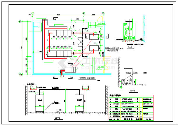 大型别墅区变电所全套CAD设计图-图一
