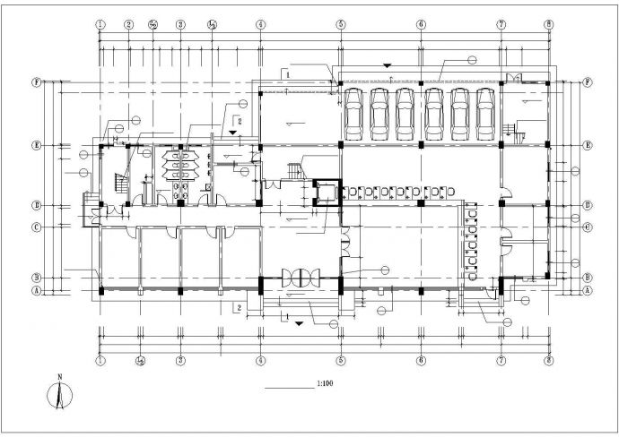 某地6层办公楼建筑设计CAD参考图_图1