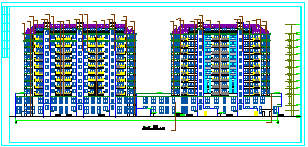 带底商的小高层住宅楼建筑cad设计图纸-图二