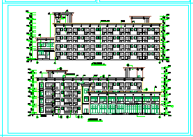 多层宿舍楼建筑平立剖面cad设计图-图一