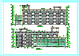 多层宿舍楼建筑平立剖面cad设计图_图1
