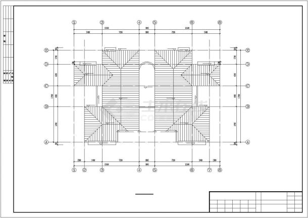 宿迁市蓉澜花园小区6层砖混结构公寓楼全套建筑设计CAD图纸-图二