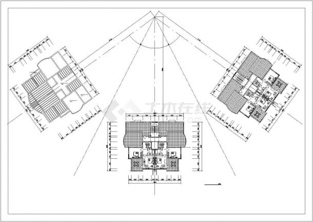 抚顺某小区12层框架结构三栋联立式商住楼建筑设计CAD图纸（1层商用）-图一