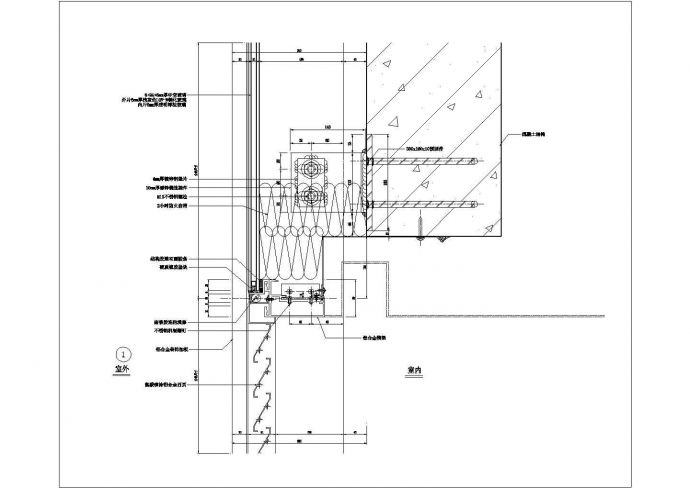 某铝板幕墙横剖CAD完整构造节点_图1