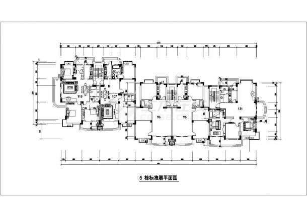 6x3+17层四栋框混结构连体式商住楼全套建筑设计CAD图纸（1-2层商用）-图二