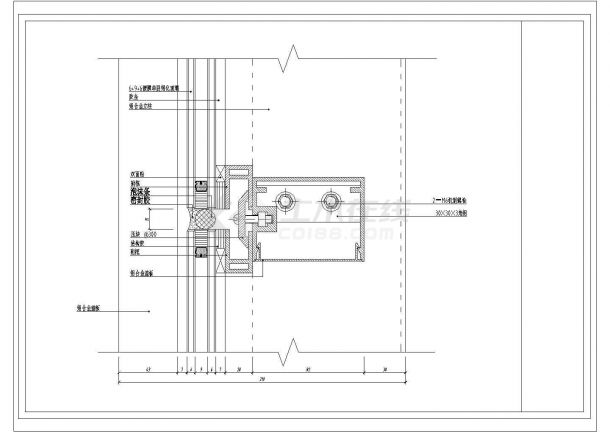 某玻璃幕墙CAD全套设计详细大样节点图-图一