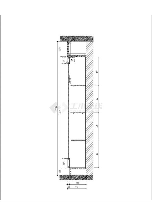 某玻璃展柜CAD大样设计节点图-图一