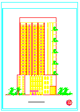 高层豪华宾馆cad建筑设计方案图纸(平面、立面)-图一