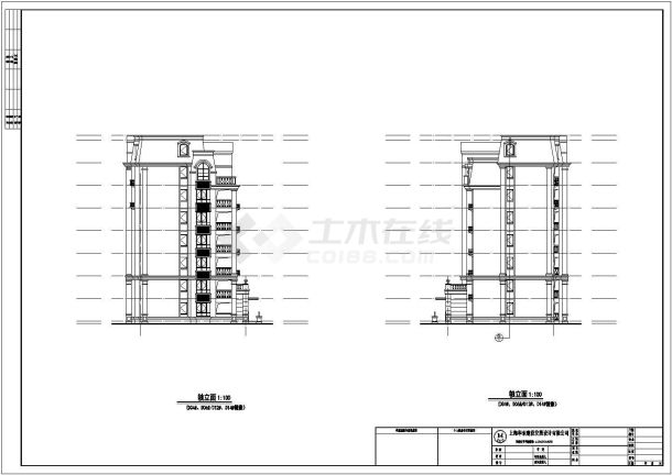 某城中别墅住宅建筑复式户型设计施工CAD图纸-图二