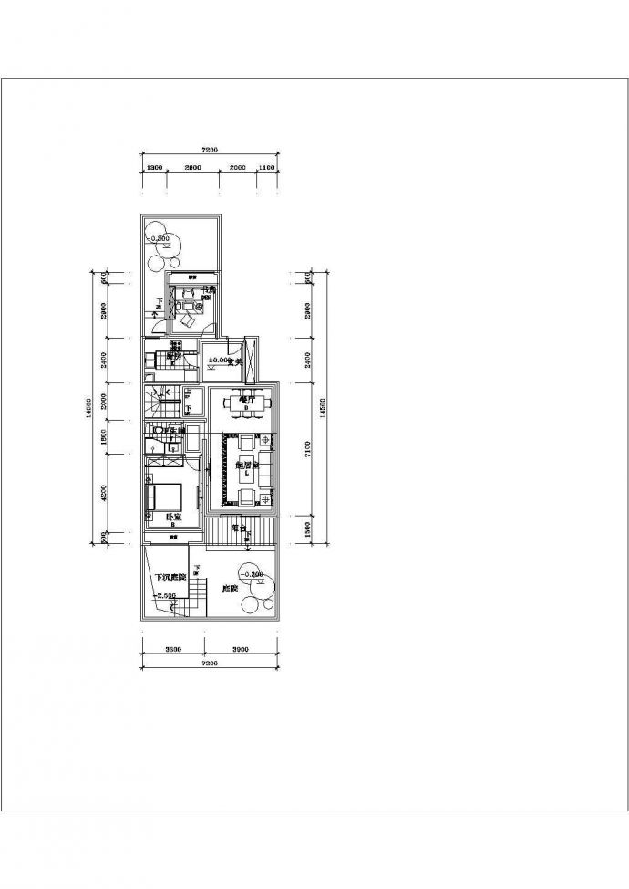 某城中别墅住宅建筑叠拼户型设计施工CAD图纸_图1
