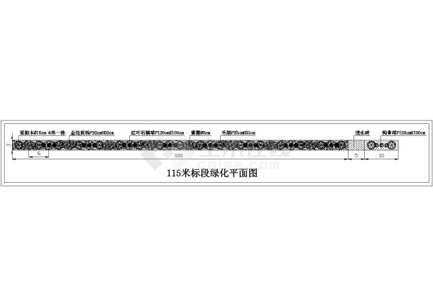 某标准道路铺装绿化设计规划CAD图纸-图一