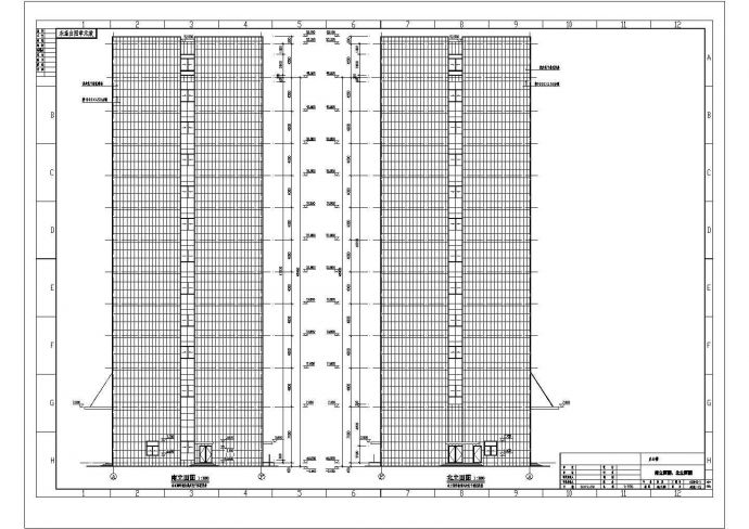 某框架型高层办公楼全套cad施工建筑图纸_图1