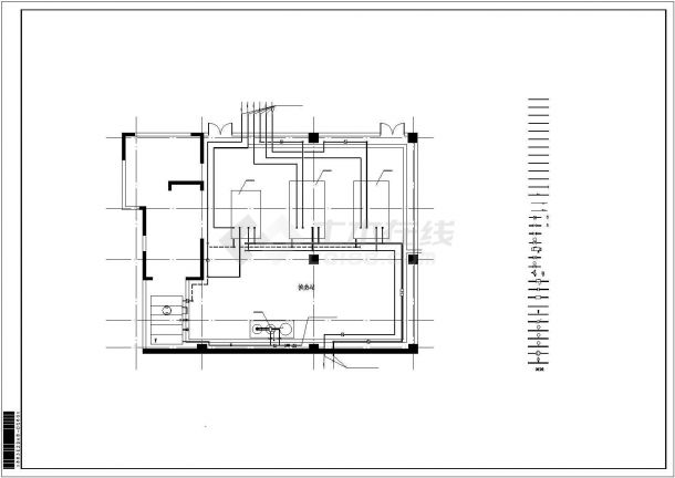 某城郊商业楼换热站项目设计施工CAD图纸-图一