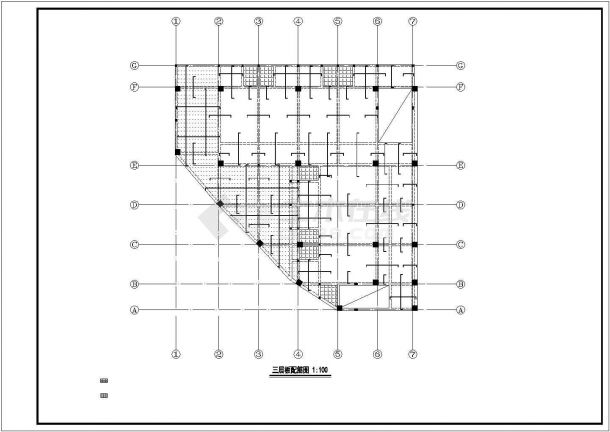某六层框架结构中学教学楼设计cad全套结构施工图（含设计说明，20图）-图一