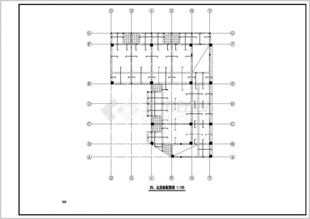 某六层框架结构中学教学楼设计cad全套结构施工图（含设计说明，20图）-图二