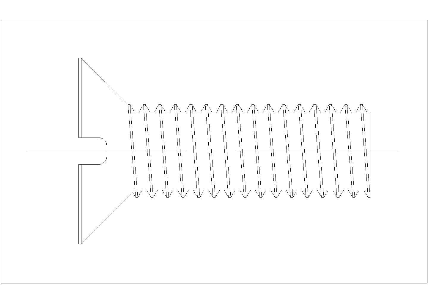 某沉头螺钉CAD平立面设计图