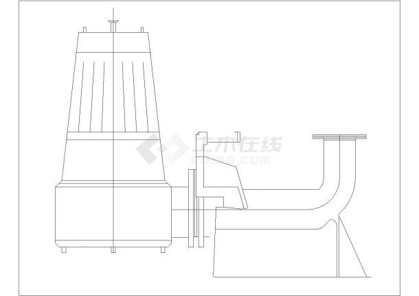 某泵自耦CAD构造设计平面图纸-图一
