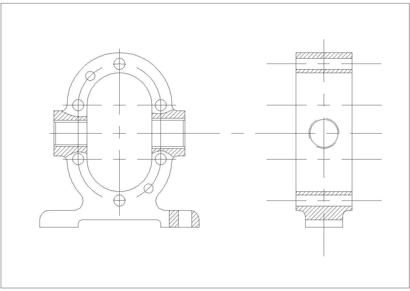 某泵体CAD平面大样设计图