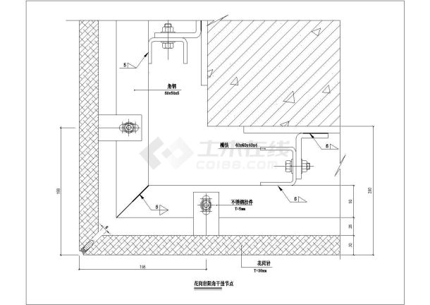 某底层花岗岩阳角CAD平立面设计节点图-图一