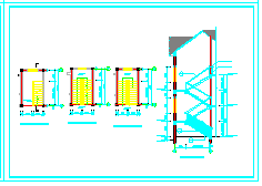 三层住宅建筑施工设计CAD图-图二