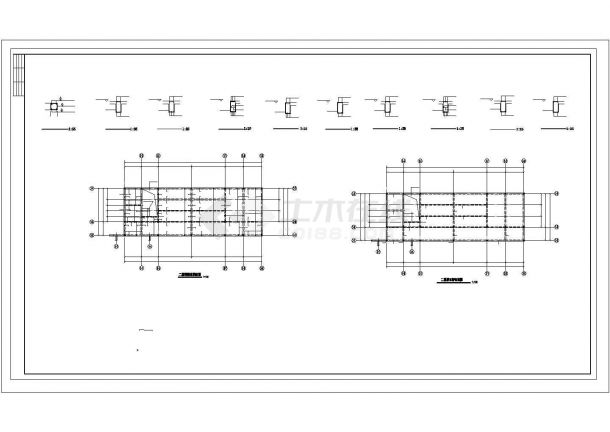 某二层砖混教学楼设计cad全套结构施工图（6度抗震）（含设计说明）-图二