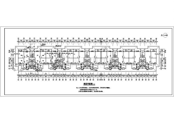 昆山市亚丁花园小区5160平米6层砖混结构组合式住宅楼建筑设计CAD图纸-图二
