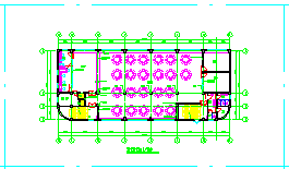 食堂室内装修设计平面图CAD施工图纸-图二
